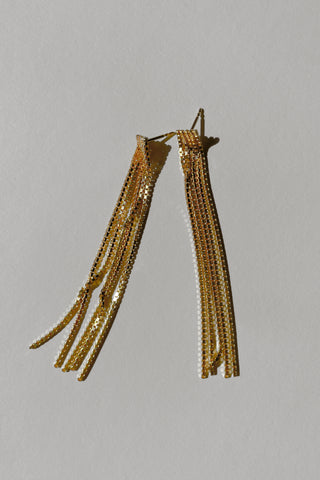 Fringe earrings no1, gold-plated
