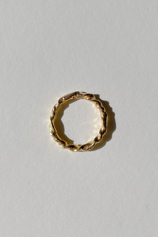 Curl ring no1, gold-plated