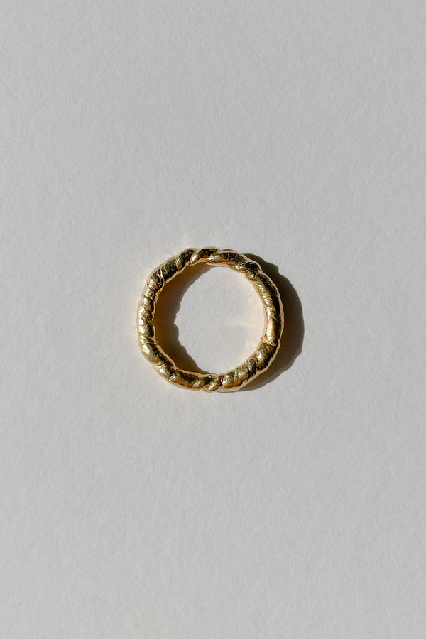 Curl ring no2, gold-plated