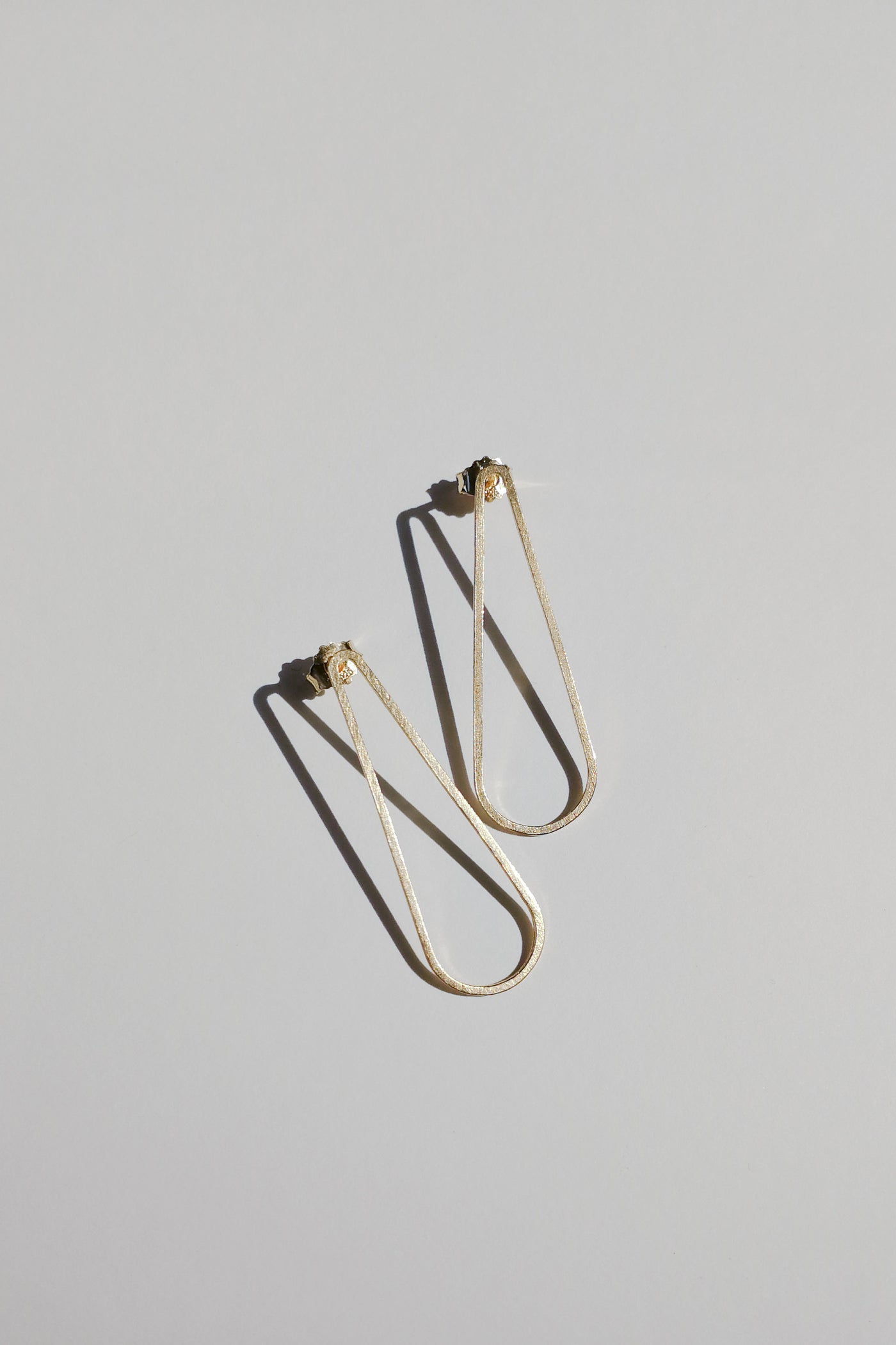 Line earrings no3, gold-plated