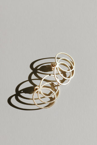 Line earrings no5, gold-plated