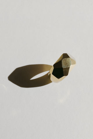 Facet ring no1, gold-plated