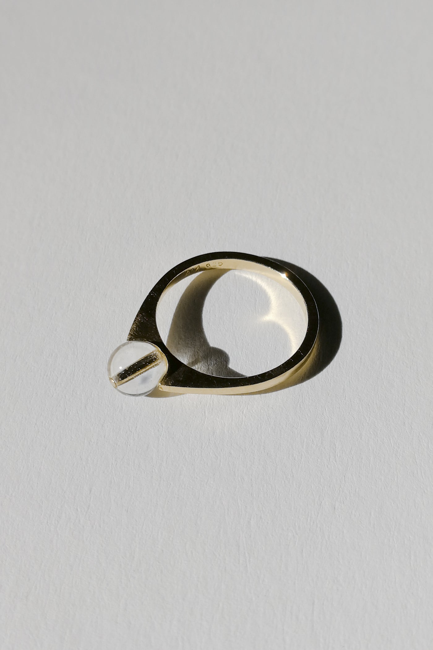 Solitaire ring no1, gold-plated