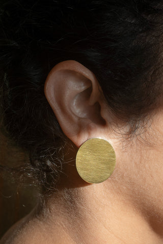 Disc earrings no1, gold-plated